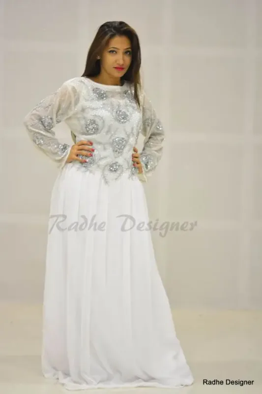 Picture of Radhe Designer Yellow Georgette Kaftan Dress for Women - Y374