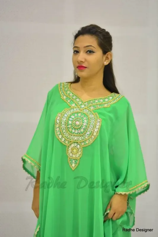 Picture of Radhe Designer Multicolor Georgette Kaftan Dress for Women - Y435