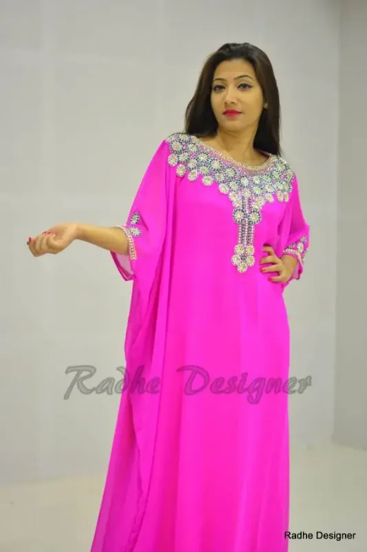 Picture of Radhe Designer Multicolor Georgette Kaftan Dress for Women - Y504