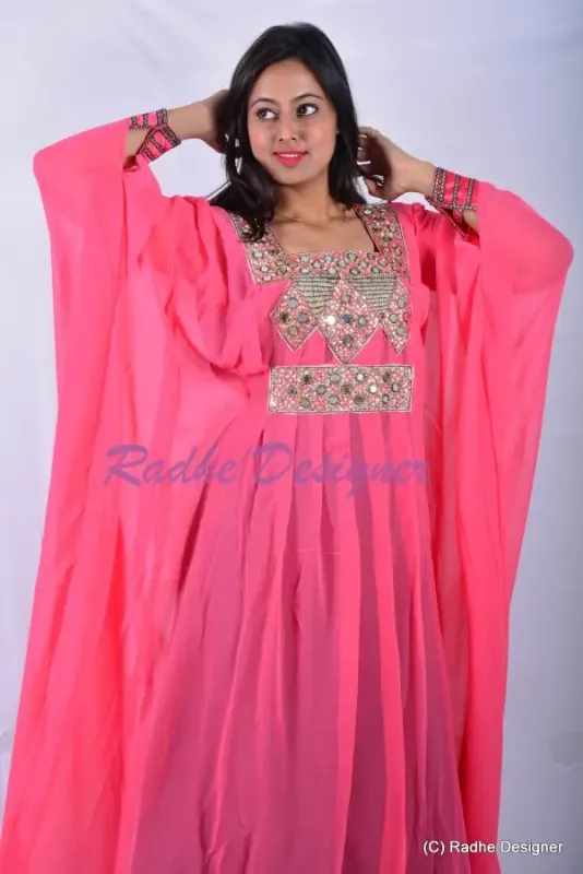 Picture of Radhe Designer Multicolor Georgette Kaftan Dress for Women - Y215