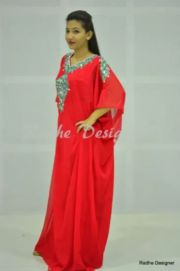 Picture of dubai moroccan abaya jalabiya kaftan wedding gown fan ,