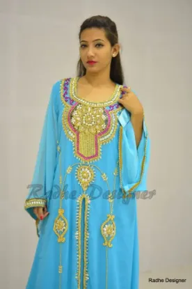 Picture of dubai moroccan arabian bridal georgette full sleeve mod