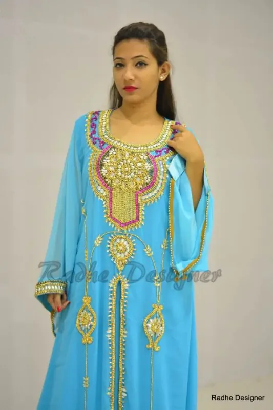 Picture of Radhe Designer Purple Georgette Kaftan Dress for Women - Y534