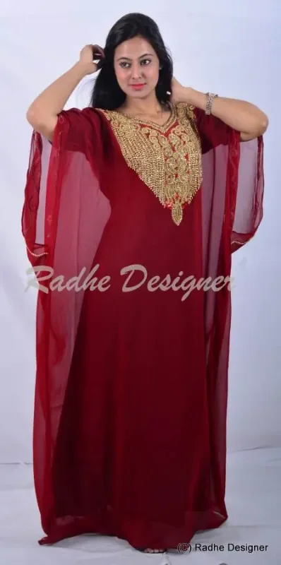 Picture of Radhe Designer Multicolor Georgette Kaftan Dress for Women - Y808