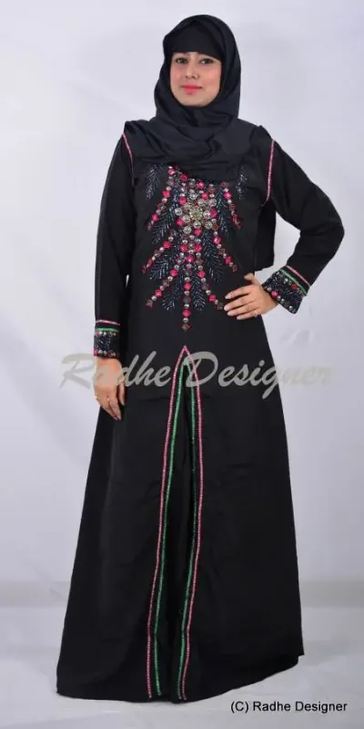 Picture of Radhe Designer White Georgette Kaftan Dress for Women - Y631