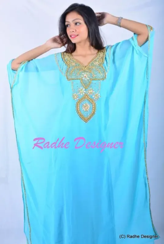 Picture of Radhe Designer Multicolor Georgette Kaftan Dress for Women - Y146