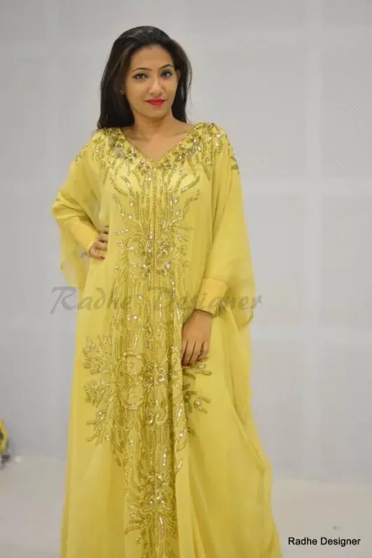 Picture of Radhe Designer Black Georgette Kaftan Dress for Women - Y683