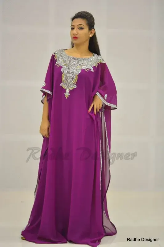 Picture of Radhe Designer Multicolor Georgette Kaftan Dress for Women - Y453