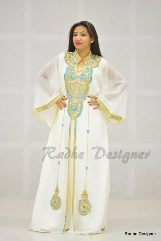 Picture of Radhe Designer Multicolor Georgette Kaftan Dress for Women - Y375