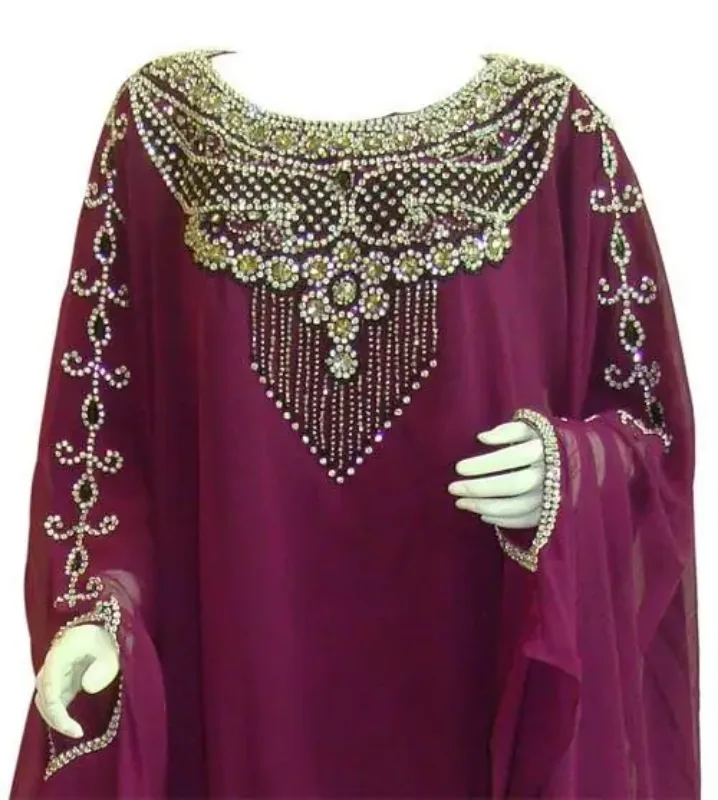 Picture of Radhe Designer Purple Georgette Kaftan Dress for Women - F10427