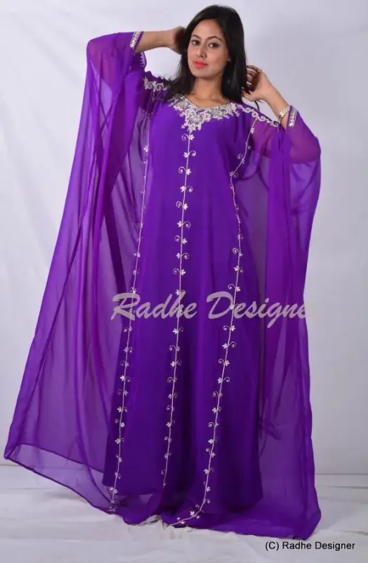 Picture of Radhe Designer Multicolor Georgette Kaftan Dress for Women - Y931