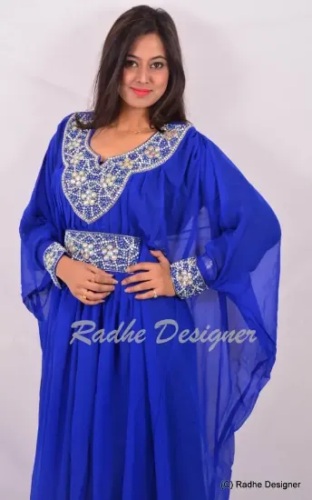 Picture of dubai stylish bridal caftan georgette machine embroider