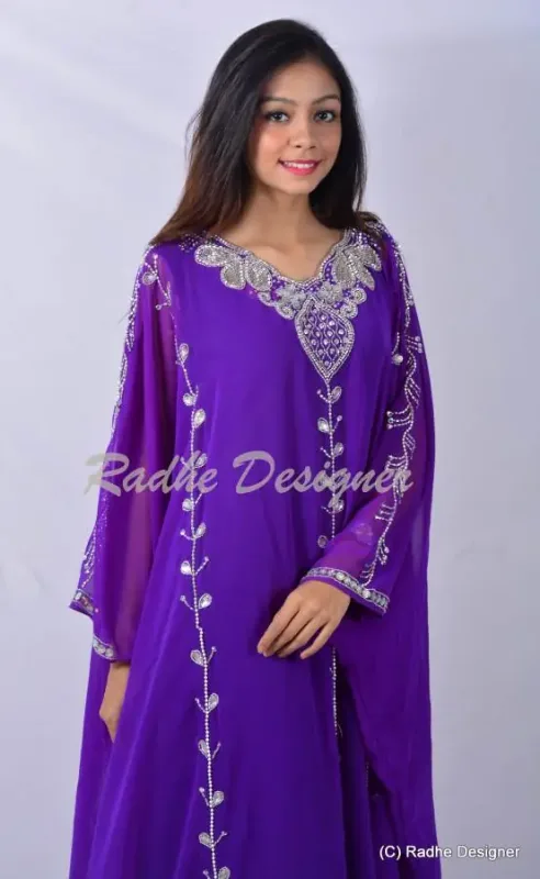 Picture of Radhe Designer Multicolor Georgette Kaftan Dress for Women - Y936