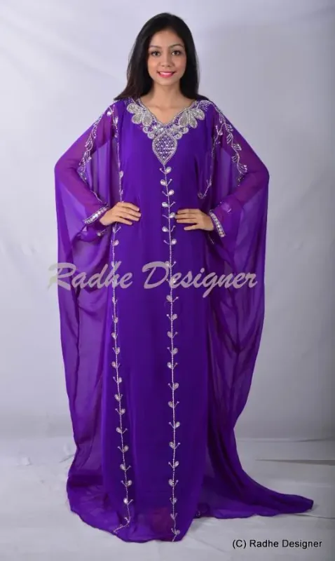 Picture of Radhe Designer Black Georgette Kaftan Dress for Women - Y934