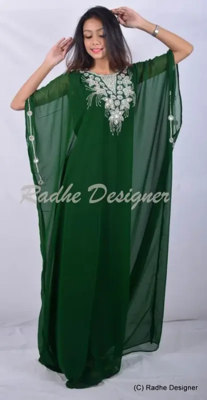 Picture of Radhe Designer Multicolor Georgette Kaftan Dress for Women - Y811