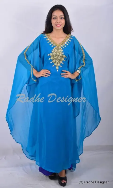 Picture of Radhe Designer Blue Georgette Kaftan Dress for Women - Y746
