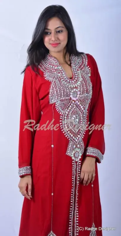 Picture of Radhe Designer Yellow Georgette Kaftan Dress for Women - Y1020