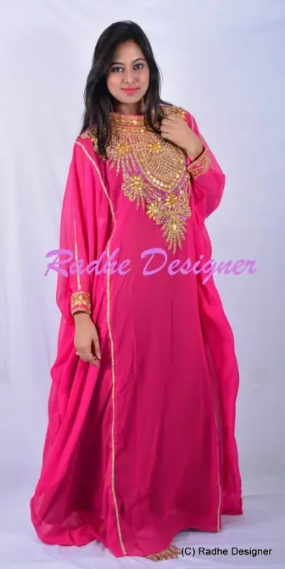 Picture of Radhe Designer Multicolor Georgette Kaftan Dress for Women - Y183