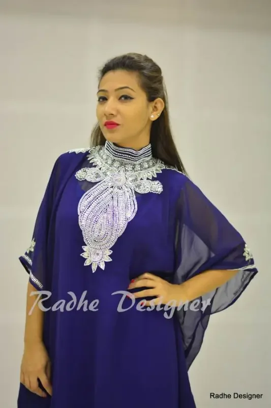 Picture of Radhe Designer Multicolor Georgette Kaftan Dress for Women - Y417