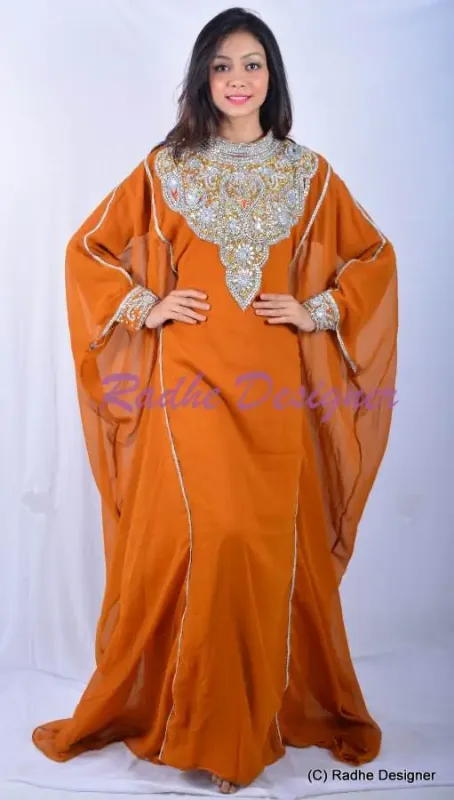 Picture of Radhe Designer Multicolor Georgette Kaftan Dress for Women - Y129
