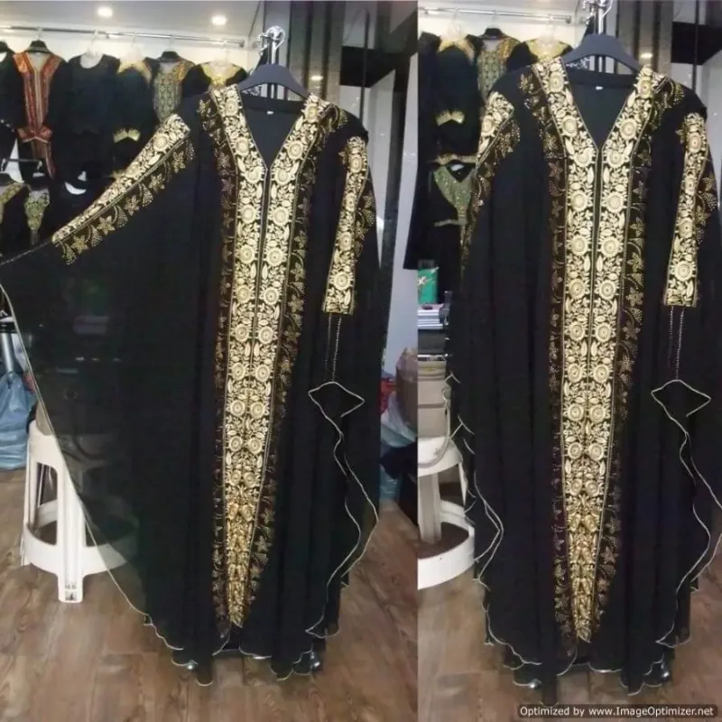 Picture of Radhe Designer Black Georgette Kaftan Dress for Women - F3224