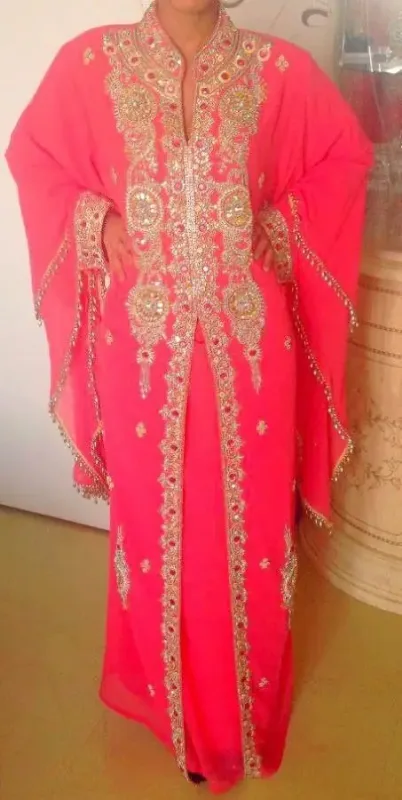 Picture of Multicolor Georgette Kaftan Dress for Women - Paisley Print Classic Draped Style