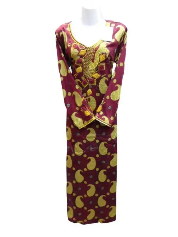 Picture of Multicolor Georgette Kaftan Dress for Women - Plain Printed Style