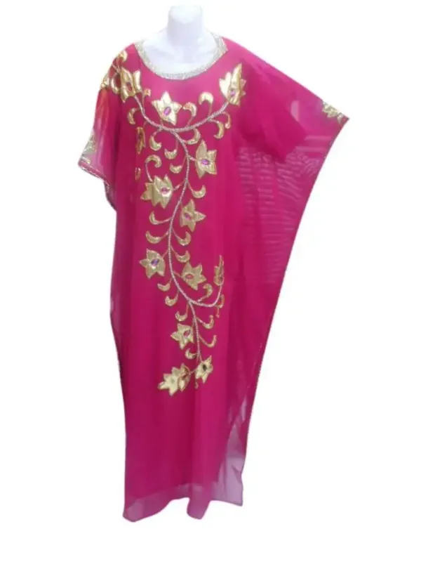 Picture of Black Georgette Kaftan Dress for Women - Draped Evening Wear Look
