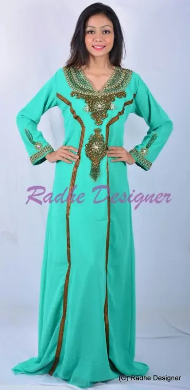 Picture of Radhe Designer Multicolor Georgette Kaftan Dress for Women - Y269