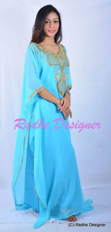 Picture of Radhe Designer Multicolor Georgette Kaftan Dress for Women - Y147