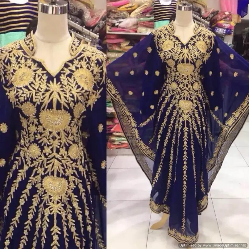 Picture of Radhe Designer Blue Georgette Kaftan Dress for Women - F2109