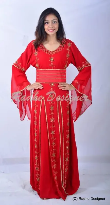 Picture of Radhe Designer Purple Georgette Kaftan Dress for Women - Y1010