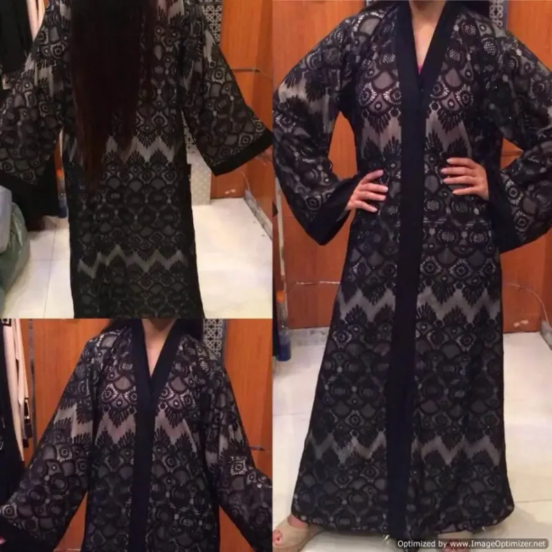 Picture of Radhe Designer Black Georgette Kaftan Dress for Women - F2084