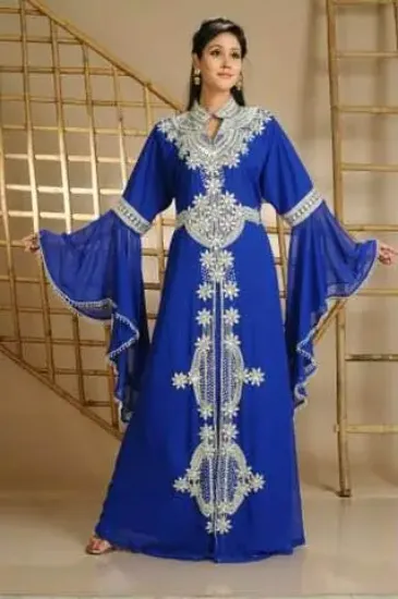 Picture of elegant dubai georgette maxi kaftan dress with long sle