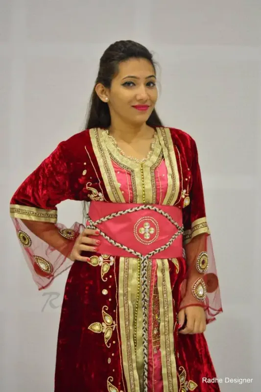Picture of Radhe Designer Pink Cotton Kaftan Dress for Women - Y633