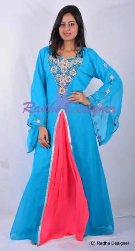Picture of Radhe Designer Multicolor Georgette Kaftan Dress for Women - Y944