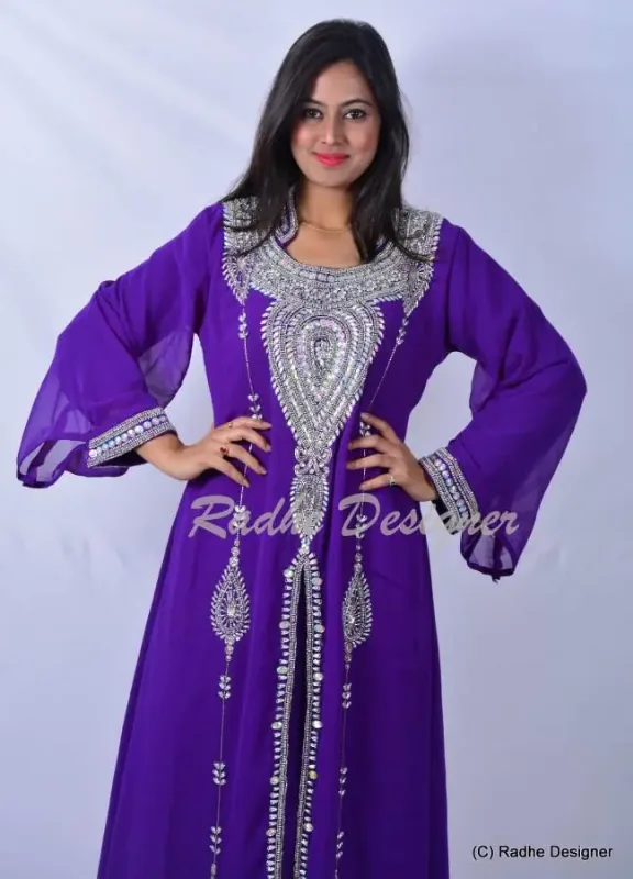 Picture of Radhe Designer Multicolor Georgette Kaftan Dress for Women - Y947