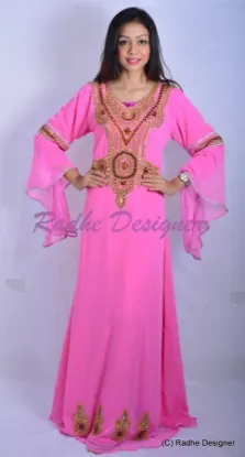 Picture of Elegant Fancy Abaya Jilbab Arabian V-Neck Farasha Part