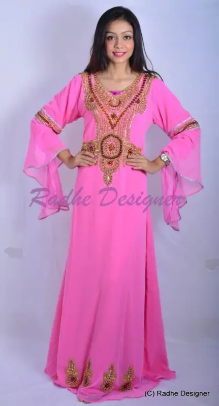 Picture of Black Georgette Farasha Dress for Women - Draped Evening Wear Look