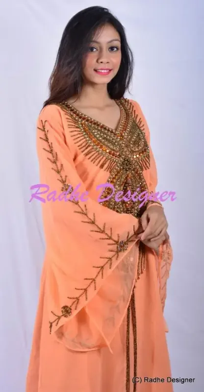 Picture of Radhe Designer Multicolor Georgette Kaftan Dress for Women - Y200