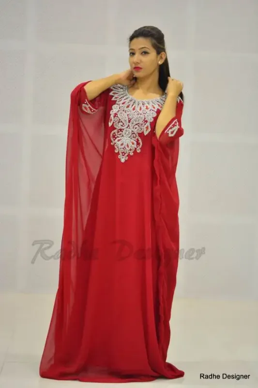Picture of Radhe Designer Pink Cotton Kaftan Dress for Women - Y463