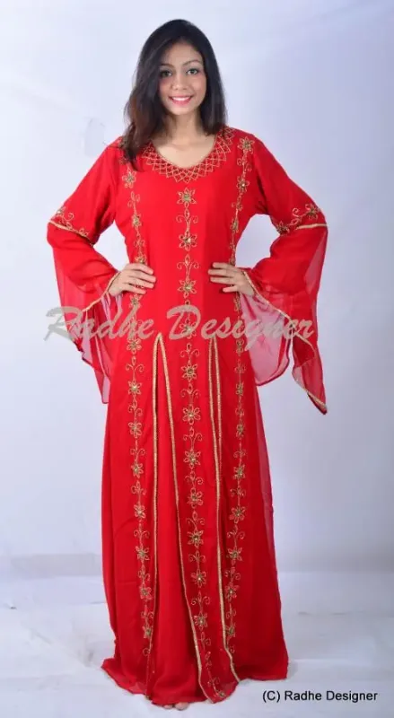 Picture of Radhe Designer Pink Cotton Kaftan Dress for Women - Y1007