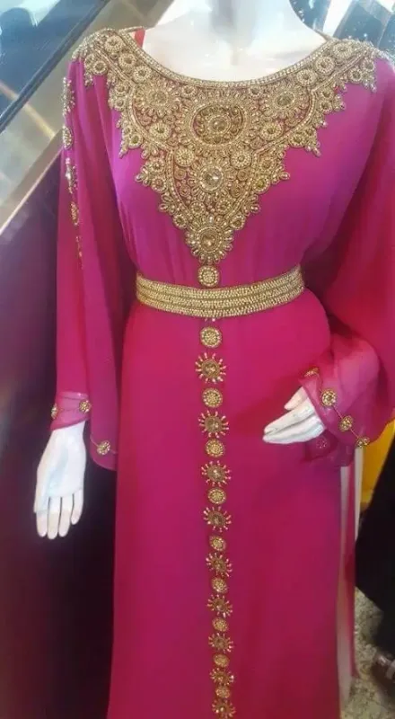 Picture of Radhe Designer White Georgette Kaftan Dress for Women - F1344