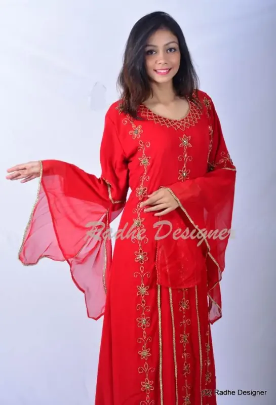 Picture of Radhe Designer Multicolor Georgette Kaftan Dress for Women - Y1009