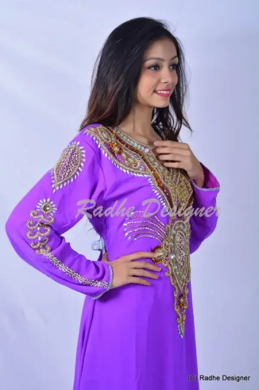 Picture of Radhe Designer Multicolor Georgette Kaftan Dress for Women - Y945