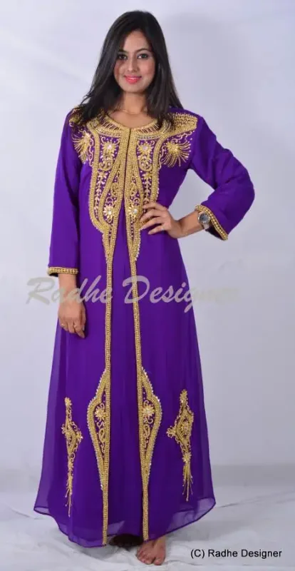 Picture of Radhe Designer Multicolor Georgette Kaftan Dress for Women - Y963