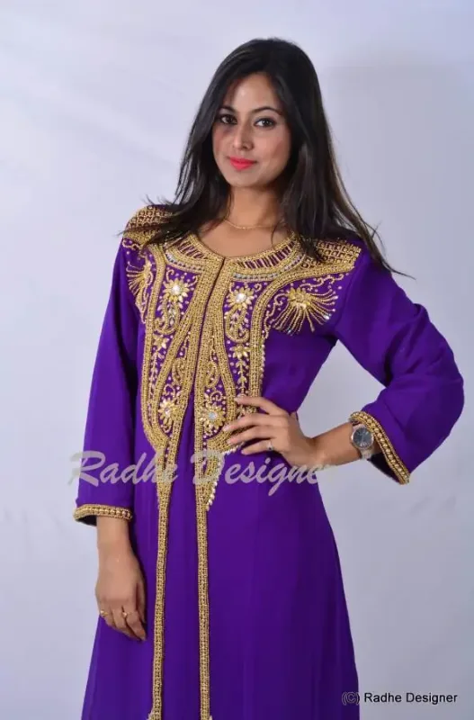 Picture of Radhe Designer Multicolor Georgette Kaftan Dress for Women - Y964