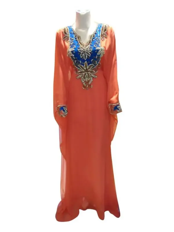 Picture of Radhe Designer White Georgette Kaftan Dress for Women - F3793