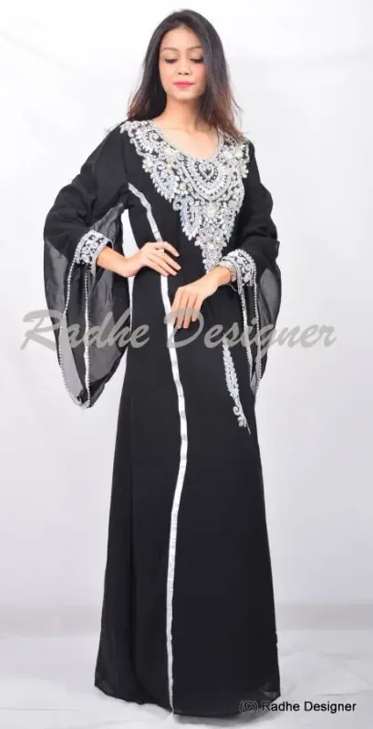 Picture of Radhe Designer Multicolor Georgette Kaftan Dress for Women - Y1218