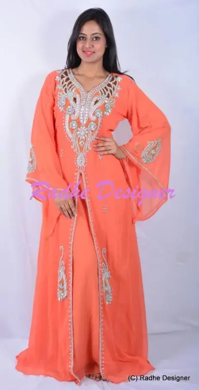 Picture of Radhe Designer Multicolor Georgette Kaftan Dress for Women - Y205
